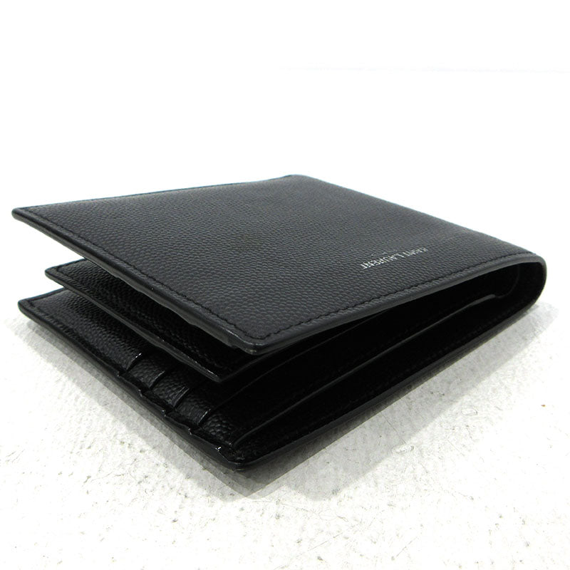 SAINT LAURENT | サンローラン 札入れ パスケース付き 二つ折り財布 582604 ブラック【三重本店】