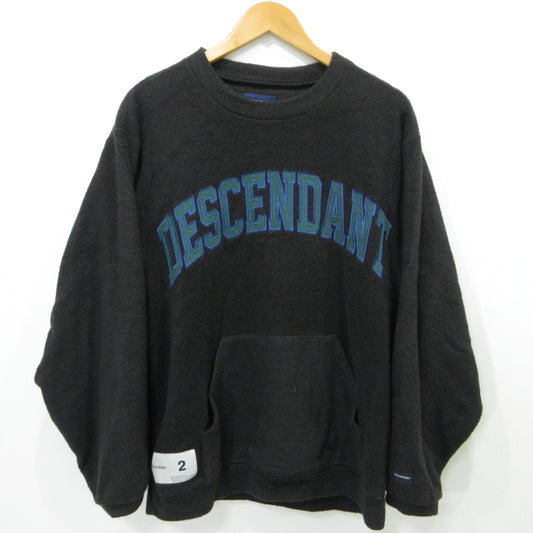 DESCENDANT | ディセンダント roo fleece crew neck sweat ボアスウェット スウェット ブラック サイズ：2【三重本店】