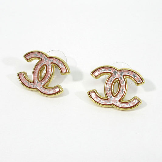 CHANEL | シャネル ココマーク クローバー柄 ピアス ピアス ピンク系×ゴールド系【三重本店】