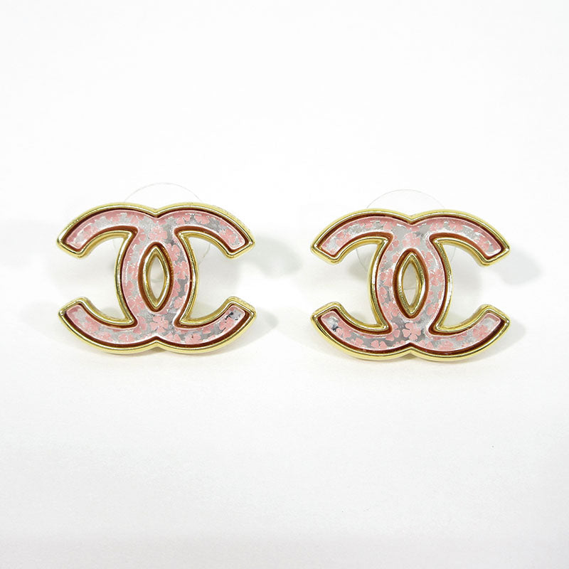 CHANEL | シャネル ココマーク クローバー柄 ピアス ピアス ピンク系×ゴールド系【三重本店】