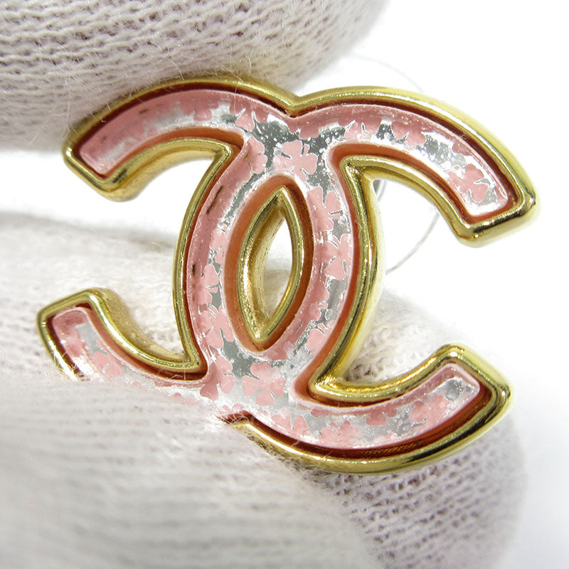 CHANEL | シャネル ココマーク クローバー柄 ピアス ピアス ピンク系×ゴールド系【三重本店】