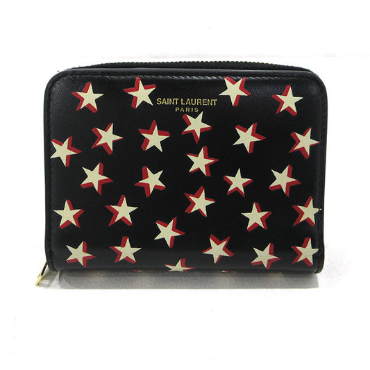 SAINT LAURENT | サンローラン スター コンパクトジップウォレット 二つ折り財布 GUE562796・1118 ブラック【三重本店】