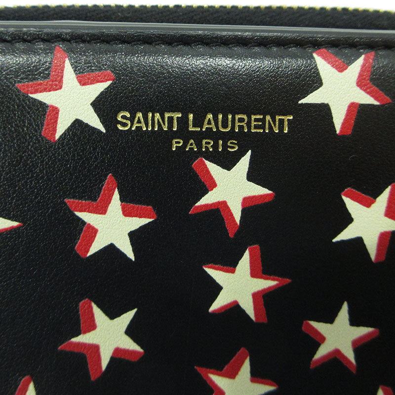 SAINT LAURENT | サンローラン スター コンパクトジップウォレット 二つ折り財布 GUE562796・1118 ブラック【三重本店】