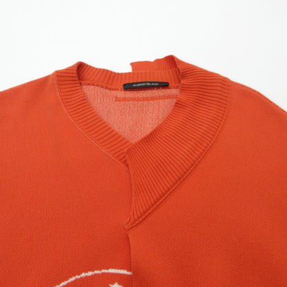 ALMOSTBLACK | オールモストブラック SWITCHING BIG KNIT ニット 19SS-KT01 オレンジ サイズ：FreeSize【三重本店】