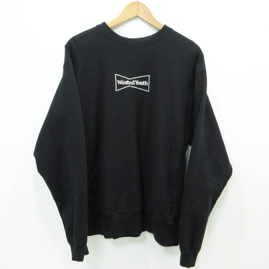 Wasted Youth | ウエステッドユースウェステッドユース ロゴプリントスウェットシャツ スウェット ブラック サイズ：L【三重本店】