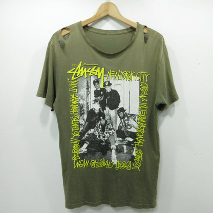 STUSSY | ステューシー beastie boys NYクルーネック 半袖Ｔシャツ カーキグリーン サイズ：L【三重本店】