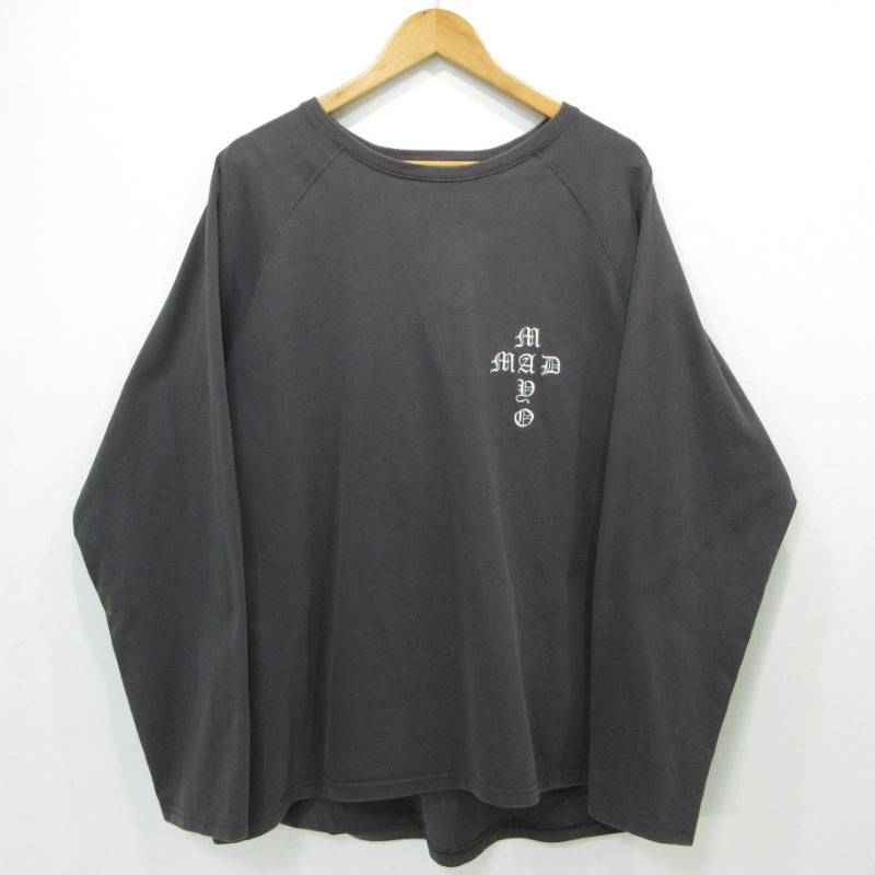 CROSS Embroidery ラグランロングスリーブ 長袖Ｔシャツ 23MYF-LT11 グレー サイズ：L【三重本店】