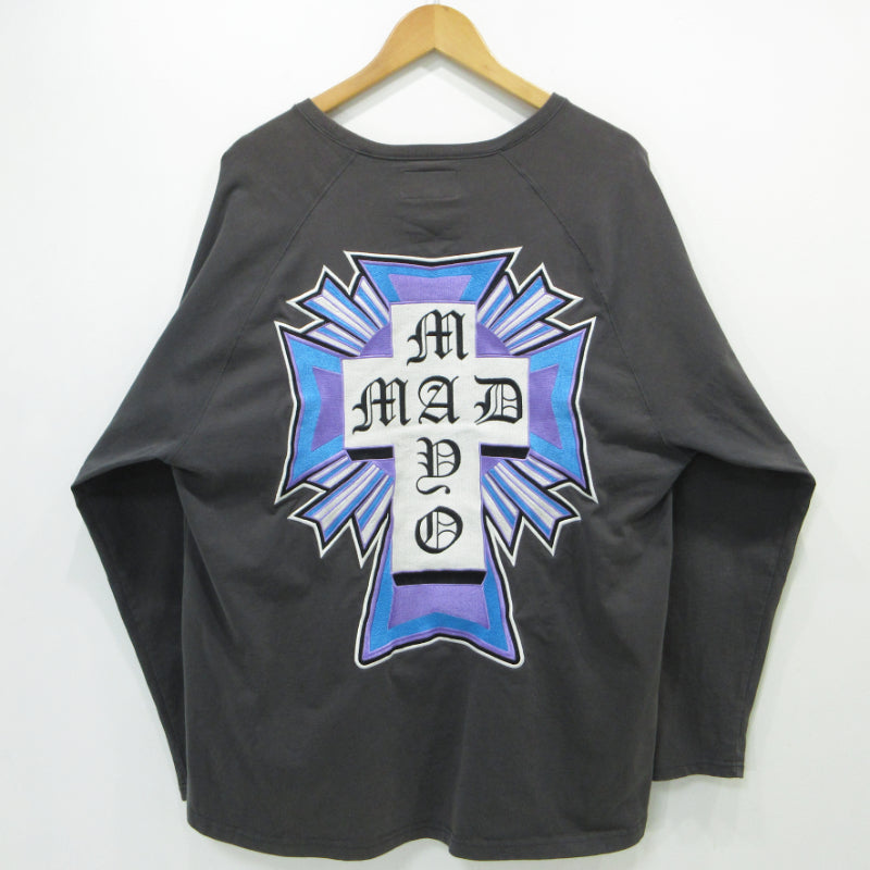 CROSS Embroidery ラグランロングスリーブ 長袖Ｔシャツ 23MYF-LT11 グレー サイズ：L【三重本店】