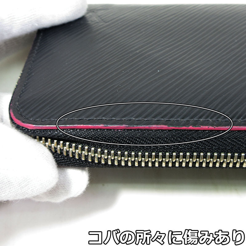 LOUIS VUITTON | ルイ・ヴィトン エピ ジッピーウォレット / ラウンドファスナー 長財布 M64838 ブラック×ピンク系【三重本店】