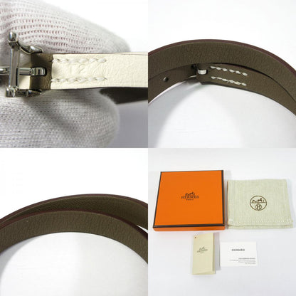 HERMES | エルメス ビーアピ ドゥブルトゥール レザーブレスレット ブレスレット H064647C ホワイト系×ブラウン系【三重本店】