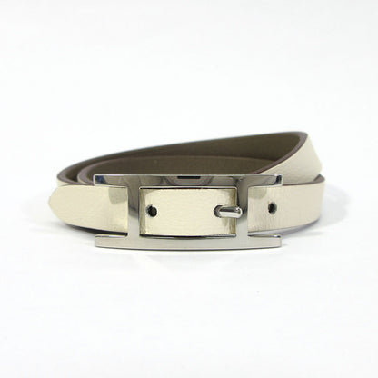 HERMES | エルメス ビーアピ ドゥブルトゥール レザーブレスレット ブレスレット H064647C ホワイト系×ブラウン系【三重本店】