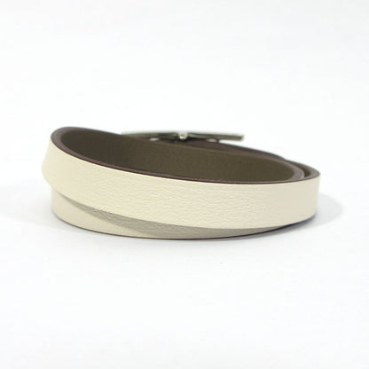 HERMES | エルメス ビーアピ ドゥブルトゥール レザーブレスレット ブレスレット H064647C ホワイト系×ブラウン系【三重本店】