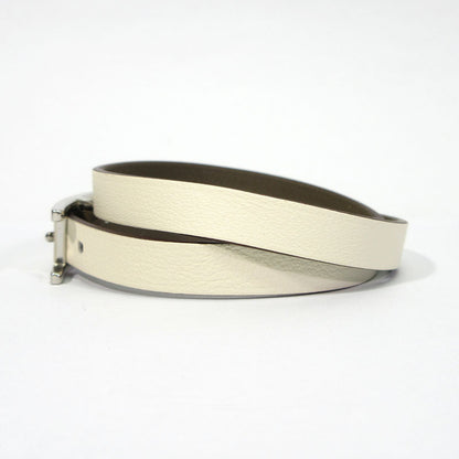 HERMES | エルメス ビーアピ ドゥブルトゥール レザーブレスレット ブレスレット H064647C ホワイト系×ブラウン系【三重本店】
