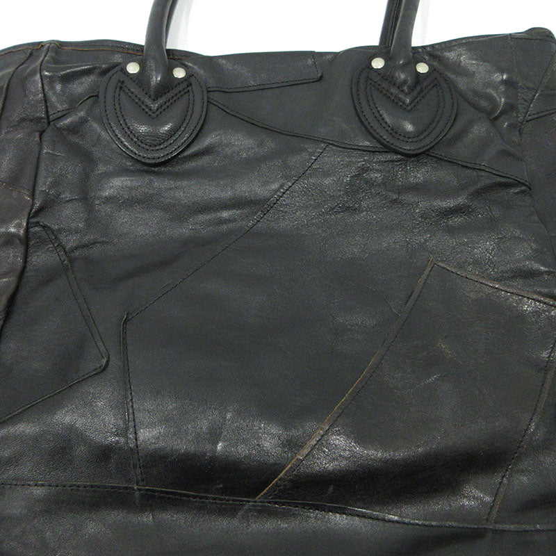 JOE McCOY | ジョーマッコイ PATCH WORK LEATHER TOTE BAG トートバッグ ブラック【三重本店】