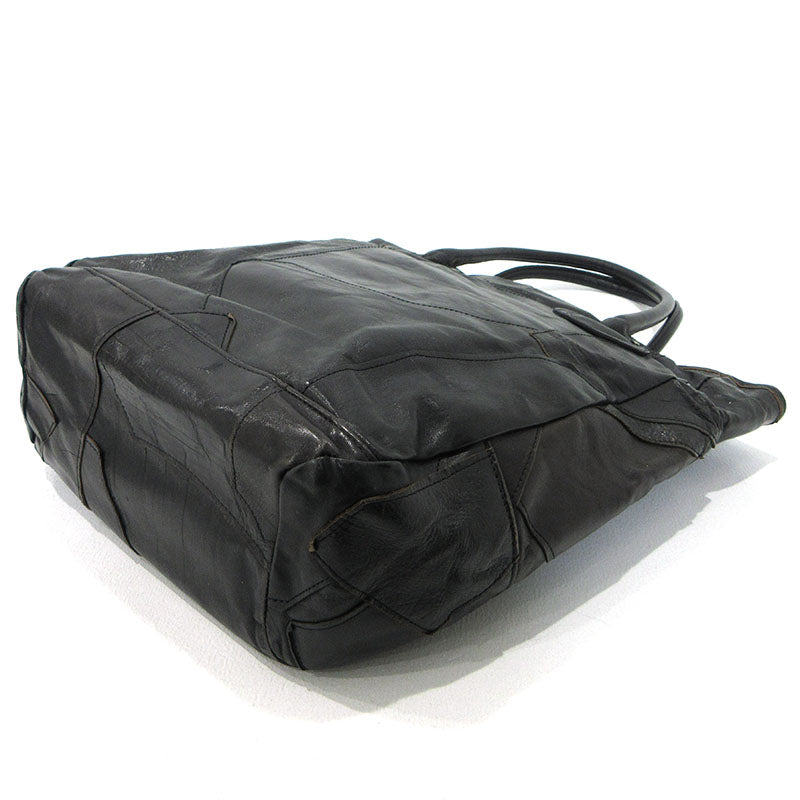 JOE McCOY | ジョーマッコイ PATCH WORK LEATHER TOTE BAG トートバッグ ブラック【三重本店】