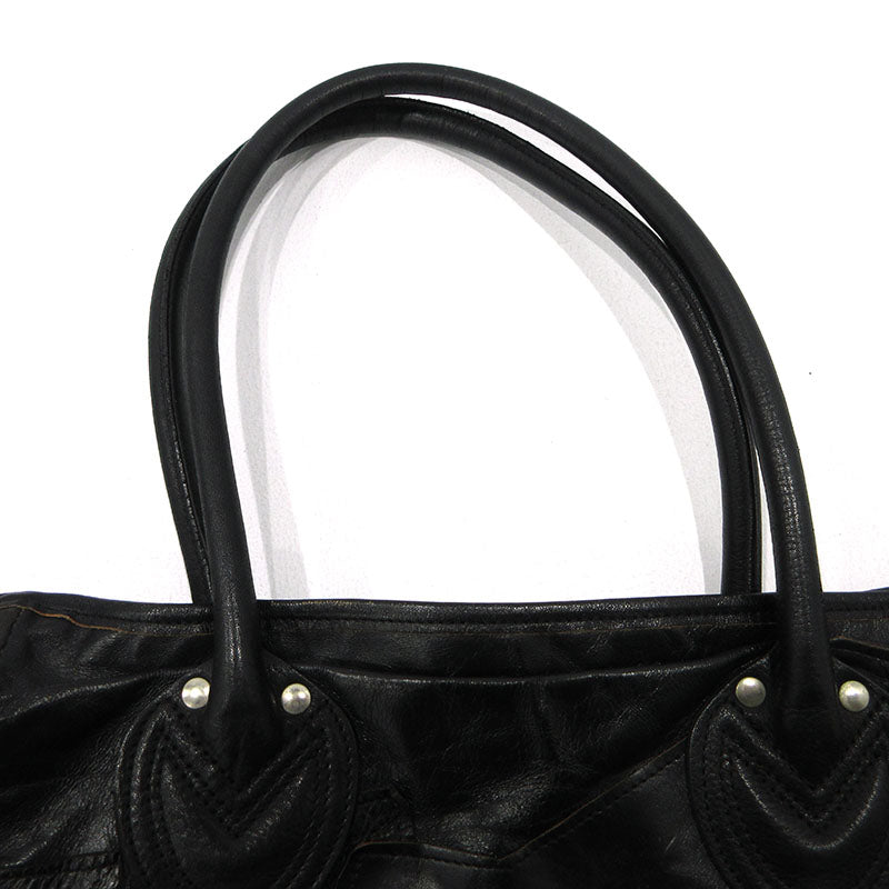 JOE McCOY | ジョーマッコイ PATCH WORK LEATHER TOTE BAG トートバッグ ブラック【三重本店】
