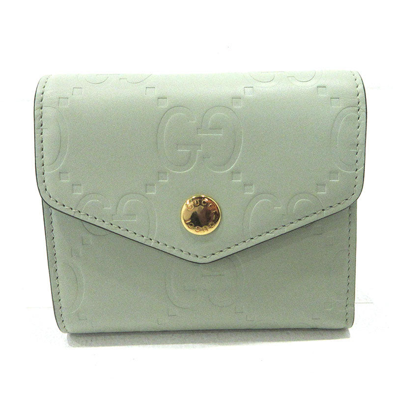 GUCCI | グッチ ダブルGミディアムウォレット 三つ折り財布 772793 グリーン【三重本店】