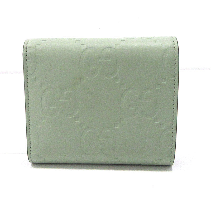 GUCCI | グッチ ダブルGミディアムウォレット 三つ折り財布 772793 グリーン【三重本店】