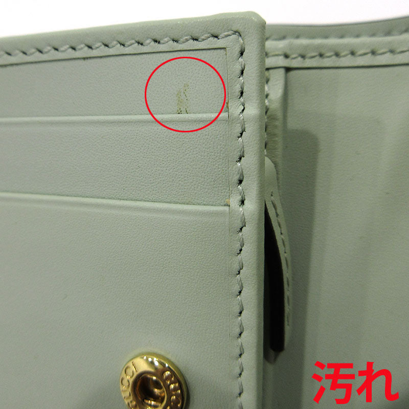 GUCCI | グッチ ダブルGミディアムウォレット 三つ折り財布 772793 グリーン【三重本店】