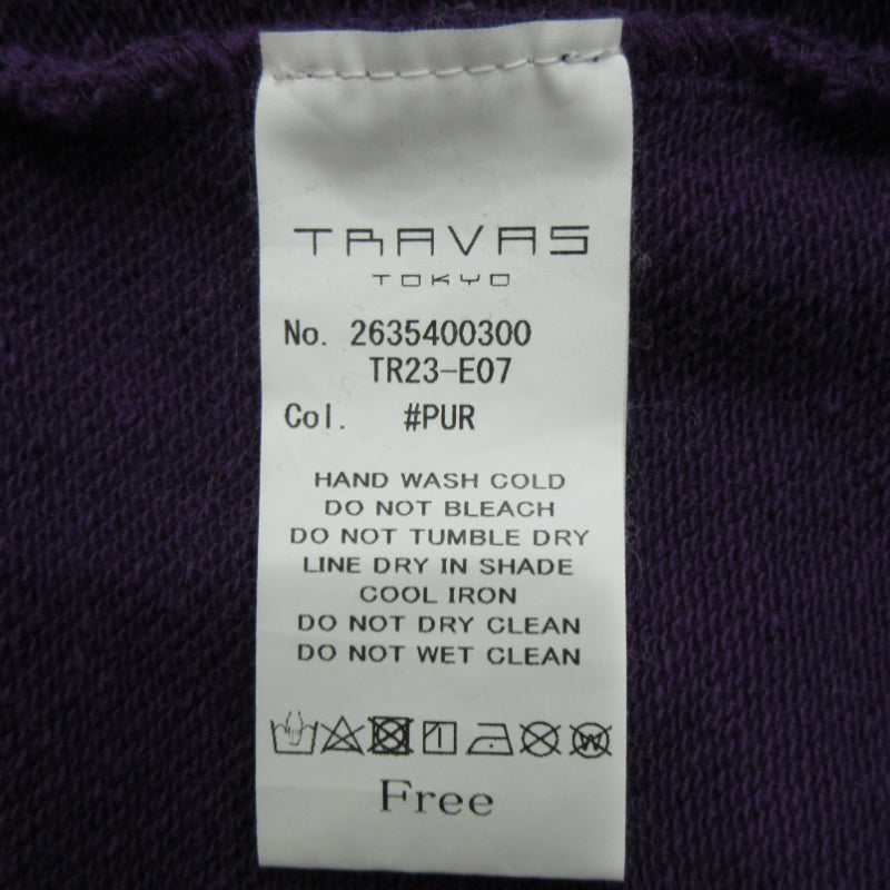 TRAVAS TOKYO | トラバストーキョー クマプリントプルオーバーパーカー パーカー TR23-E07 パープル【三重本店】