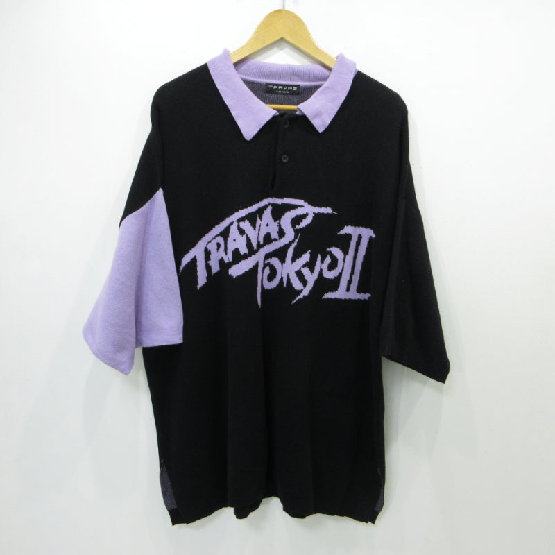 TRAVAS TOKYO | トラバストーキョー 配色ニットポロシャツ ポロシャツ TR22-R03 ブラック【三重本店】