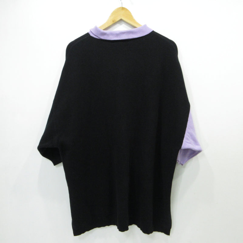TRAVAS TOKYO | トラバストーキョー 配色ニットポロシャツ ポロシャツ TR22-R03 ブラック【三重本店】