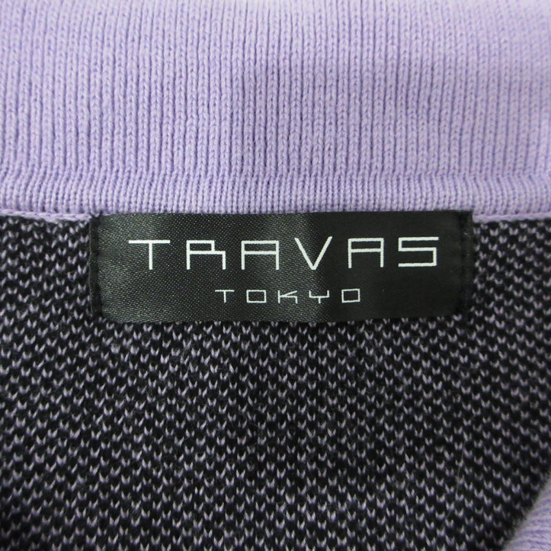 TRAVAS TOKYO | トラバストーキョー 配色ニットポロシャツ ポロシャツ TR22-R03 ブラック【三重本店】