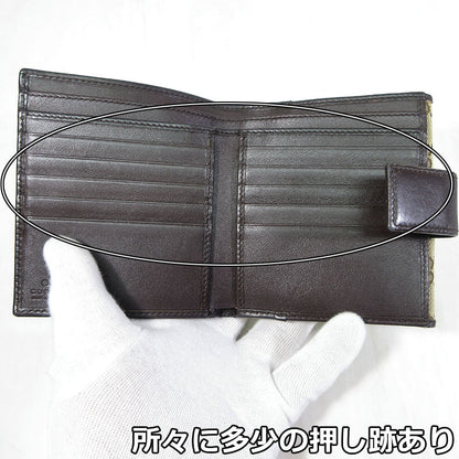 GUCCI | グッチ GGキャンバス メタルプレート Wホック 二つ折り財布 ウォレット 二つ折り財布 257015 496085 ベージュ系×ブラウン系【三重本店】