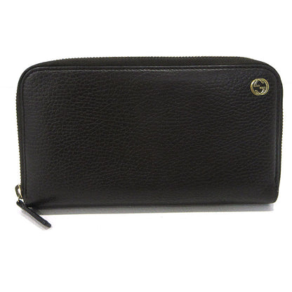 GUCCI | グッチ インターロッキングG ラウンドファスナー 長財布 449347 ブラウン【三重本店】