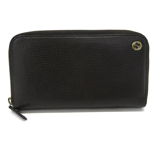GUCCI | グッチ インターロッキングG ラウンドファスナー 長財布 449347 ブラウン【三重本店】