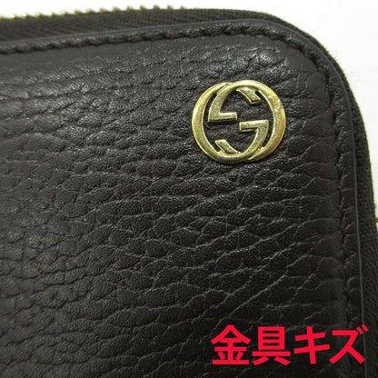 GUCCI | グッチ インターロッキングG ラウンドファスナー 長財布 449347 ブラウン【三重本店】