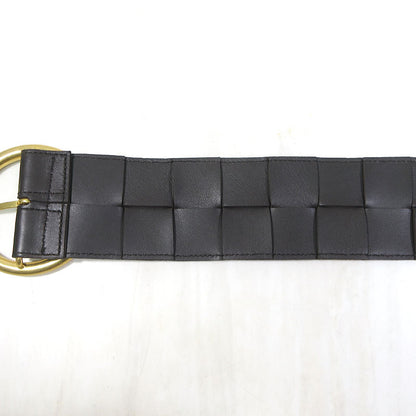 BOTTEGA VENETA | ボッテガヴェネタ マキシ イントレチャート レザー ベルト サイズ：85CM・34IN ベルト 577933 ブラウン系×ゴールド系【三重本店】