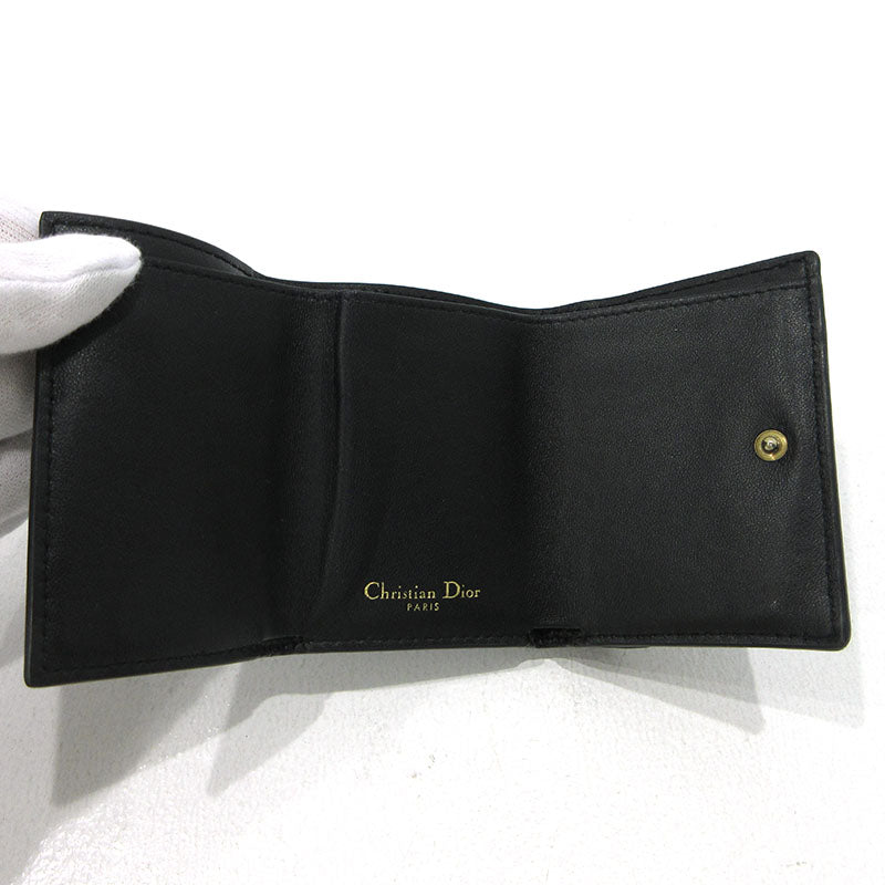 Christian Dior | クリスチャンディオール サドルロータス コンパクトウォレット 三つ折り財布 ブラック【三重本店】
