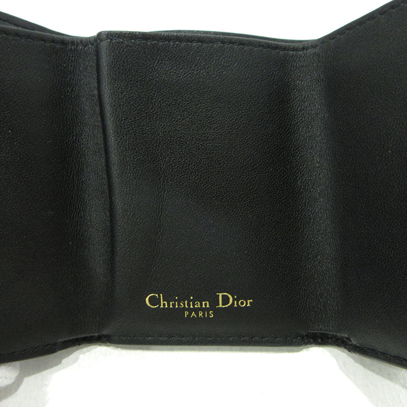 Christian Dior | クリスチャンディオール サドルロータス コンパクトウォレット 三つ折り財布 ブラック【三重本店】