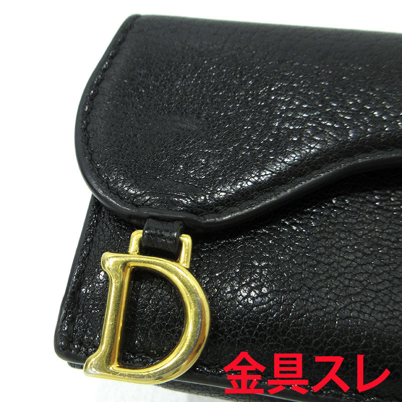 Christian Dior | クリスチャンディオール サドルロータス コンパクトウォレット 三つ折り財布 ブラック【三重本店】