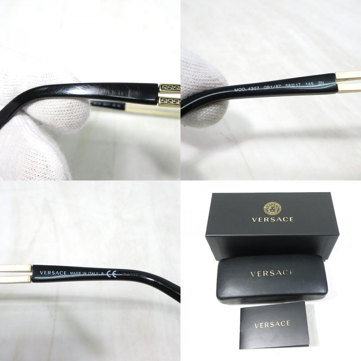 VERSACE | ヴェルサーチ V-Vanitas Vヴァニタス スクエアシェイプ サングラス サイズ：58□17-145 サングラス MOD.4307 GB1/87 ブラック×ゴールド×グレー系【三重本店】