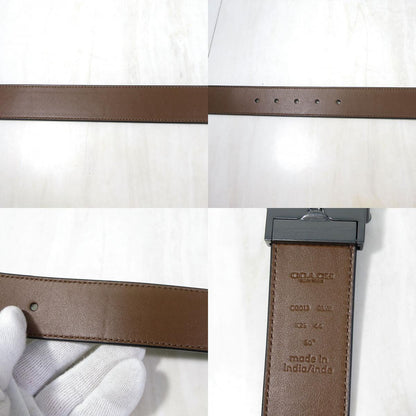 COACH | コーチ シグネチャー バックル カット トゥ サイズ リバーシブル ベルト 38MM / レザーベルト ベルト CQ013 QBLVW ブラック×ブラウン系【三重本店】