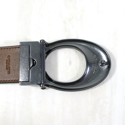 COACH | コーチ シグネチャー バックル カット トゥ サイズ リバーシブル ベルト 38MM / レザーベルト ベルト CQ013 QBLVW ブラック×ブラウン系【三重本店】