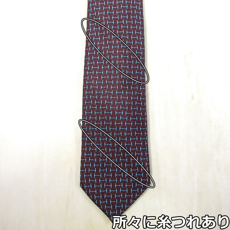 HERMES | エルメス シルクタイ ダンシング・ビット / H柄 ネクタイ ネクタイ 6331 PA ワイン系【三重本店】