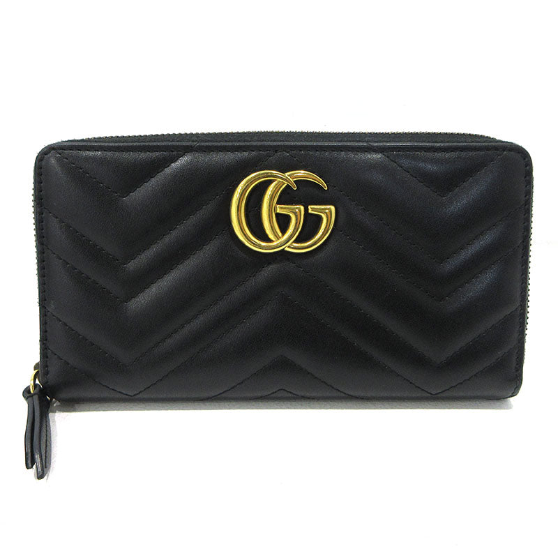 GUCCI | グッチ ダブルG ジップアラウンドウォレット 長財布 443123 ブラック【三重本店】