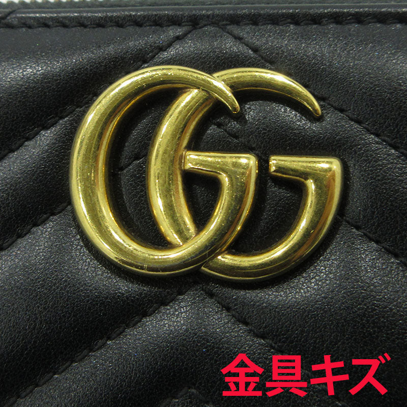 GUCCI | グッチ ダブルG ジップアラウンドウォレット 長財布 443123 ブラック【三重本店】