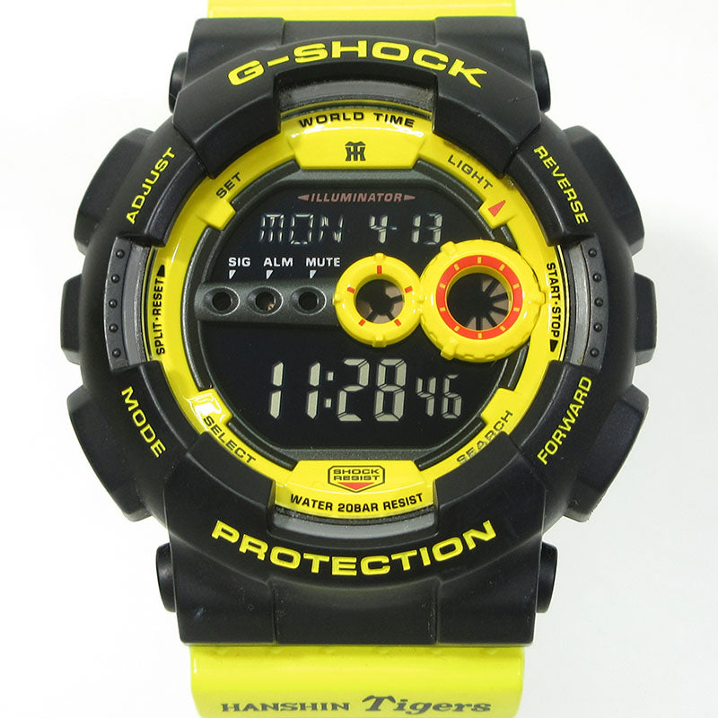 CASIO | カシオ G-SHOCK×阪神タイガース 2022 LIMITED MODEL 2022年モデル 腕時計 GD-100HT22-9JR デジタル表示 クオーツ イエロー系×ブラック【三重本店】