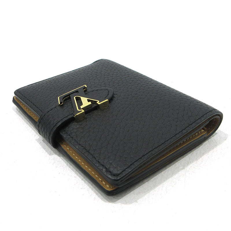 LOUIS VUITTON | ルイ・ヴィトン ヴェルティカルウォレットコンパクト 二つ折り財布 M81561 ブラック【三重本店】