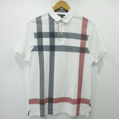 Barbour | バーブァー checked cotton polo shirt チェックコットンポロシャツ ポロシャツ ホワイト サイズ：L【三重本店】