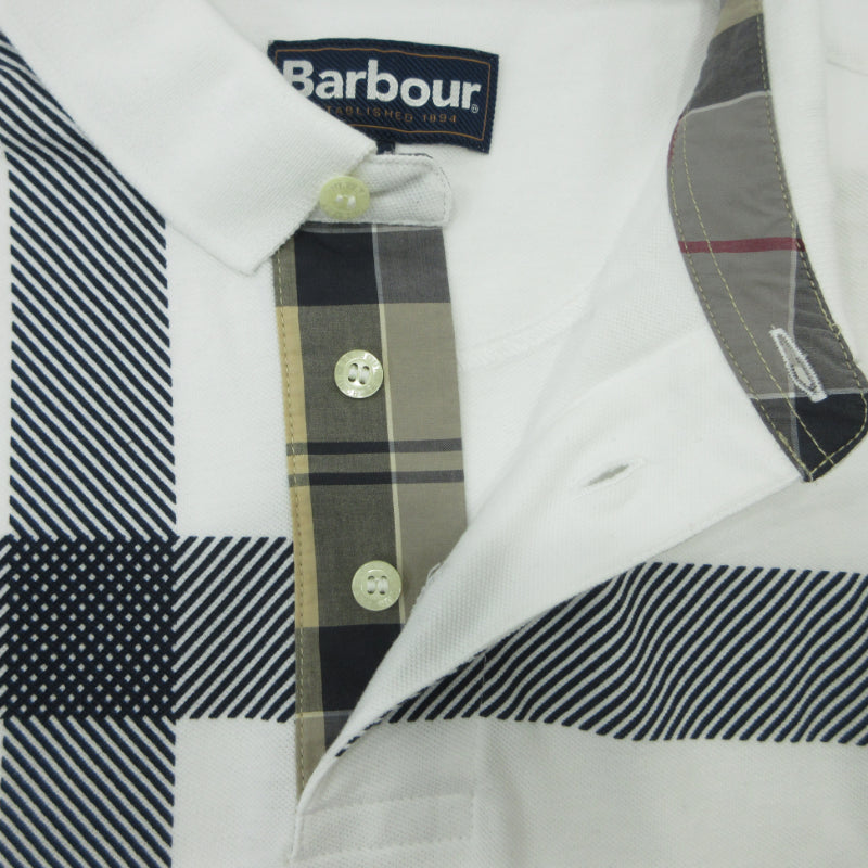Barbour | バーブァー checked cotton polo shirt チェックコットンポロシャツ ポロシャツ ホワイト サイズ：L【三重本店】