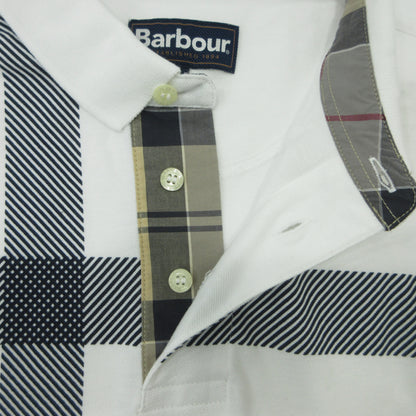 Barbour | バーブァー checked cotton polo shirt チェックコットンポロシャツ ポロシャツ ホワイト サイズ：L【三重本店】