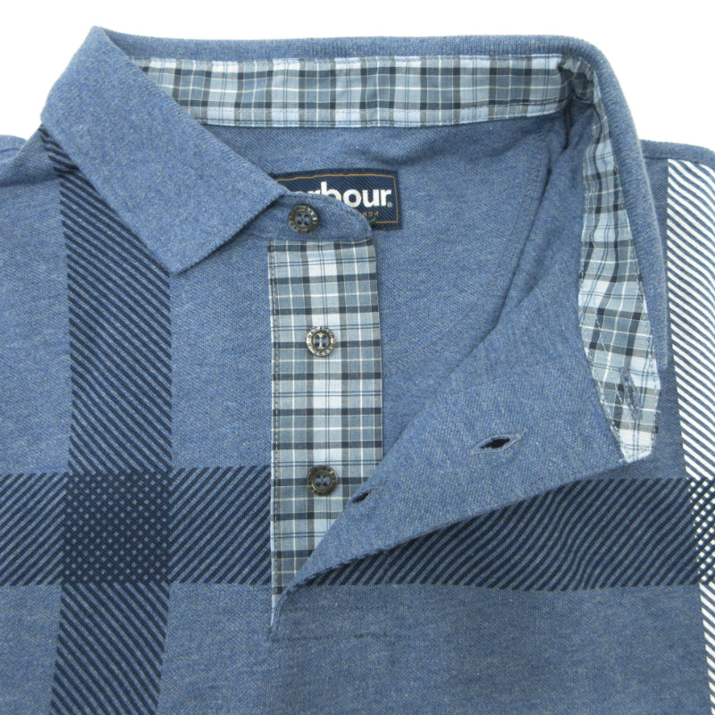 Barbour | バーブァー Blaine Tartan Short Sleeved Polo Shirt ポロシャツ 241MML1117 ブルー サイズ：L【三重本店】