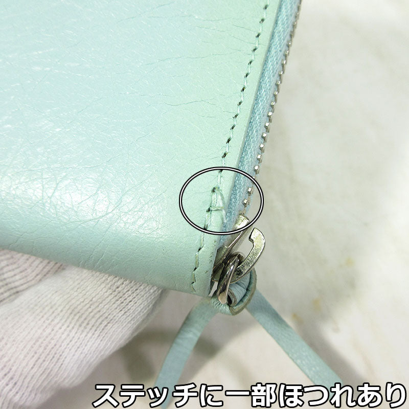BALENCIAGA | バレンシアガ クラシックコンチネンタルジップ / ラウンドジップ ウォレット 長財布 253036・4916・D・568148 ライトブルー【三重本店】