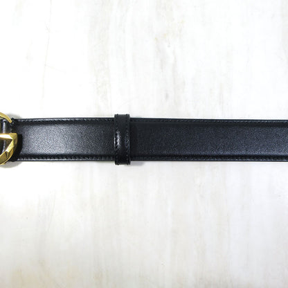 GUCCI | グッチ ダブルG レザーベルト / GGマーモント サイズ：80・32 ベルト 795527 0AAAR ブラック×ゴールド系【三重本店】