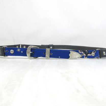 TOGA VIRILIS | トーガヴィリリース Leather Nylon Belt レザーナイロンベルト ベルト ブルー系×グレー系【三重本店】
